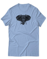 T-Shirt Αντρικό - African Elephant - Color Thumbnail Γαλάζιο