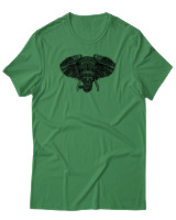 T-Shirt Αντρικό - African Elephant - Color Thumbnail Πράσινο