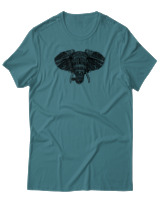 T-Shirt Αντρικό - African Elephant - Color Thumbnail Μπλε Πράσινο