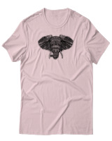 T-Shirt Αντρικό - African Elephant - Color Thumbnail Απαλό Ροζ