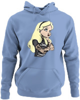 Φούτερ με κουκούλα - Alice In Inkland - Color Thumbnail Blue Carolina