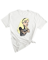T-Shirt Woman Fashion Γυναικείο - Alice In Inkland - Color Thumbnail WHITE