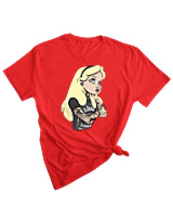 T-Shirt Woman Fashion Γυναικείο - Alice In Inkland - Color Thumbnail RED