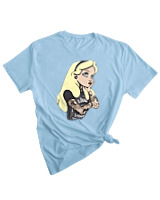 T-Shirt Woman Fashion Γυναικείο - Alice In Inkland - Color Thumbnail SKY BLUE