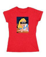 Κοριτσίστικο Κοντομανικο Παιδικό - Alice in Wonderland Fuck You - Color Thumbnail Κόκκινο