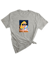 T-Shirt Woman Fashion Γυναικείο - Alice in Wonderland Fuck You - Color Thumbnail GREY MELANZE