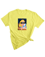 T-Shirt Woman Fashion Γυναικείο - Alice in Wonderland Fuck You - Color Thumbnail LIGHT YELLOW