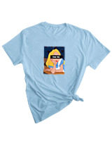 T-Shirt Woman Fashion Γυναικείο - Alice in Wonderland Fuck You - Color Thumbnail SKY BLUE