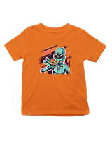 T-Shirt  Παιδικό - Alien Eating Pizza - Color Thumbnail Πορτοκαλί