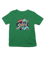 T-Shirt  Παιδικό - Alien Eating Pizza - Color Thumbnail Πράσινο