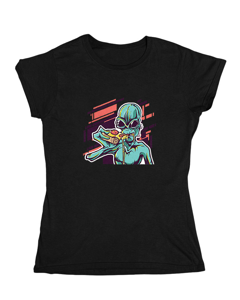 Alien Eating Pizza - Image 0