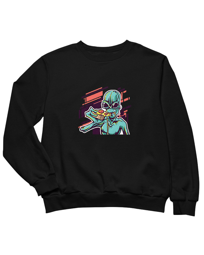 Alien Eating Pizza - Image 0