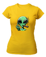 T-Shirt Στενή Γραμμή Γυναικείο - Alien - Color Thumbnail Χρυσό Κίτρινο
