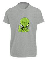 T-Shirt Fit Αντρικό - Alien - Color Thumbnail Γκρι Μελανζέ
