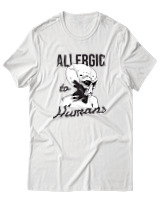 T-Shirt Αντρικό - Aliens Allergic To Stupid People - Color Thumbnail Άσπρο