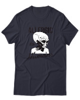 T-Shirt Αντρικό - Aliens Allergic To Stupid People - Color Thumbnail Σκούρο Μπλε
