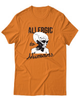 T-Shirt Αντρικό - Aliens Allergic To Stupid People - Color Thumbnail Πορτοκαλί