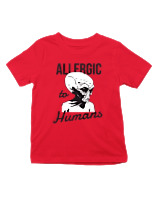 T-Shirt  Παιδικό - Aliens Allergic To Stupid People - Color Thumbnail Κόκκινο