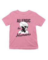 T-Shirt  Παιδικό - Aliens Allergic To Stupid People - Color Thumbnail Ροζ