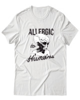 T-Shirt  Γυναικείο - Aliens Allergic To Stupid People - Color Thumbnail Άσπρο