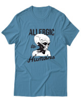 T-Shirt  Γυναικείο - Aliens Allergic To Stupid People - Color Thumbnail Τυρκουάζ