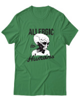 T-Shirt  Γυναικείο - Aliens Allergic To Stupid People - Color Thumbnail Πράσινο