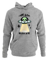 Φούτερ με κουκούλα Αντρικό - Aliens Believe In Me - Color Thumbnail Γκρι Μελανζέ