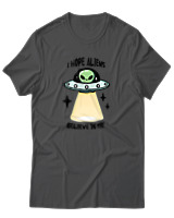T-Shirt Αντρικό - Aliens Believe In Me - Color Thumbnail Ανθρακί