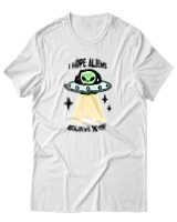 T-Shirt Αντρικό - Aliens Believe In Me - Color Thumbnail Άσπρο