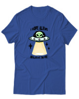 T-Shirt Αντρικό - Aliens Believe In Me - Color Thumbnail Μπλε Ρουά