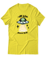 T-Shirt Αντρικό - Aliens Believe In Me - Color Thumbnail Κίτρινο