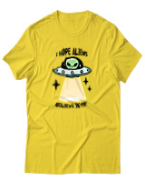T-Shirt Αντρικό - Aliens Believe In Me - Color Thumbnail Χρυσό Κίτρινο