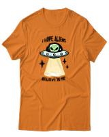 T-Shirt Αντρικό - Aliens Believe In Me - Color Thumbnail Πορτοκαλί