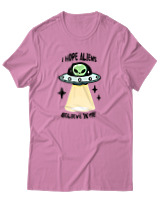 T-Shirt Αντρικό - Aliens Believe In Me - Color Thumbnail Ροζ