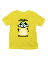 T-Shirt  Παιδικό - Aliens Believe In Me - Color Thumbnail Κίτρινο
