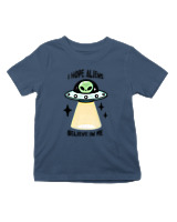T-Shirt  Παιδικό - Aliens Believe In Me - Color Thumbnail Σκούρο Μπλε