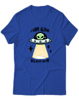 T-Shirt  Γυναικείο - Aliens Believe In Me - Color Thumbnail Μπλέ Ρουά