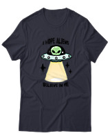 T-Shirt  Γυναικείο - Aliens Believe In Me - Color Thumbnail Σκούρο Μπλέ