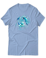 T-Shirt Αντρικό - Aliens Swimming In Space - Color Thumbnail Γαλάζιο