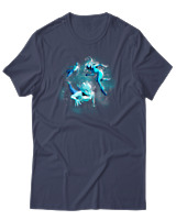 T-Shirt Αντρικό - Aliens Swimming In Space - Color Thumbnail Μπλε Γκρι