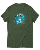 T-Shirt Αντρικό - Aliens Swimming In Space - Color Thumbnail Κυπαρισσί