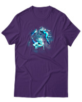T-Shirt Αντρικό - Aliens Swimming In Space - Color Thumbnail Σκούρο Μωβ