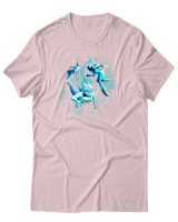 T-Shirt Αντρικό - Aliens Swimming In Space - Color Thumbnail Απαλό Ροζ