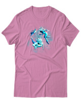 T-Shirt Αντρικό - Aliens Swimming In Space - Color Thumbnail Ροζ