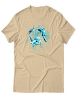 T-Shirt Αντρικό - Aliens Swimming In Space - Color Thumbnail Μπεζ
