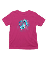 T-Shirt  Παιδικό - Aliens Swimming In Space - Color Thumbnail Φουξια