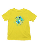 T-Shirt  Παιδικό - Aliens Swimming In Space - Color Thumbnail Κίτρινο