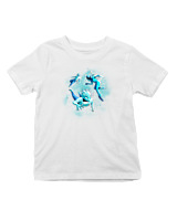 T-Shirt  Παιδικό - Aliens Swimming In Space - Color Thumbnail 'Ασπρο