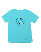 T-Shirt  Παιδικό - Aliens Swimming In Space - Color Thumbnail Οινοπνευματί
