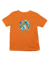 T-Shirt  Παιδικό - Aliens Swimming In Space - Color Thumbnail Πορτοκαλί
